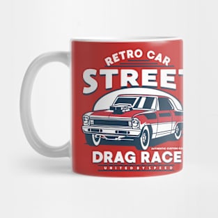 RETRO DRAG RACE CAR CARTOON Mug